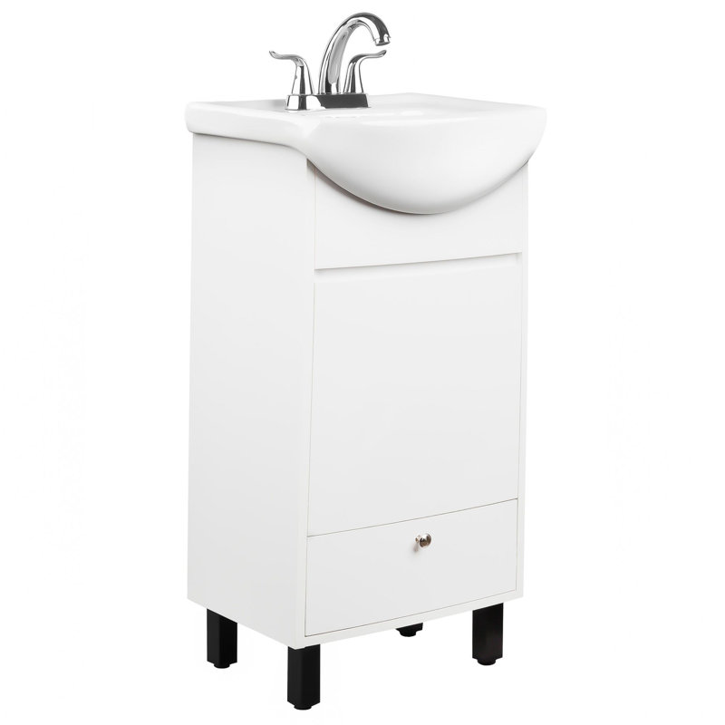 Ensemble de meuble-lavabo simple 18 po Melstone, Blanc satiné
