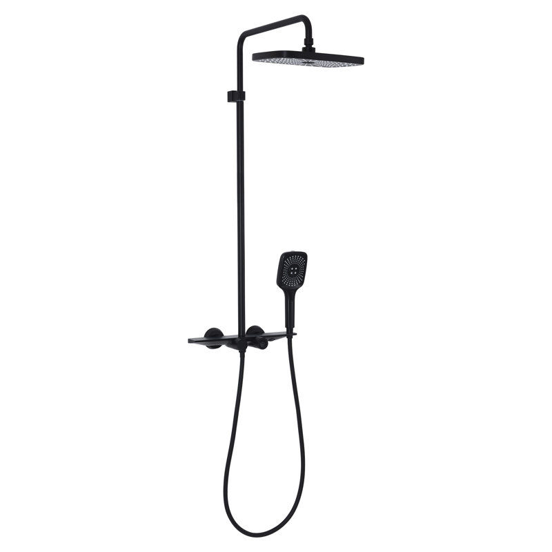 Pomme de douche 11,81 po x 7,48 po avec système de douche à effet de pluie avec robinet de baignoire, garniture de douche en laiton et douche à main 2 en 1