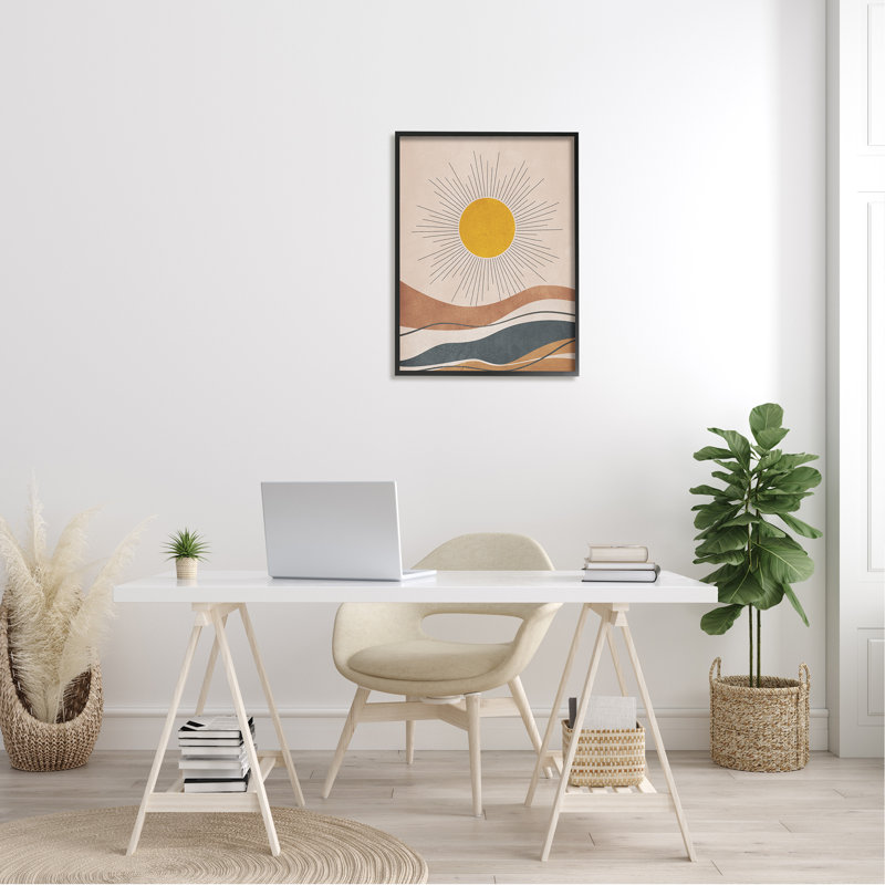 «Abstract Sun Shining Desert Brown Lines» par JJ Design House LLC - impression, H 20 po x l 16 po x P 1,5 po