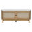 Rattan Entryway Bench With Storage, Cushioned Shoe Bench With Double Doors, Wooden Shoe Organizer Bench For Entryway And Hallway-74691279