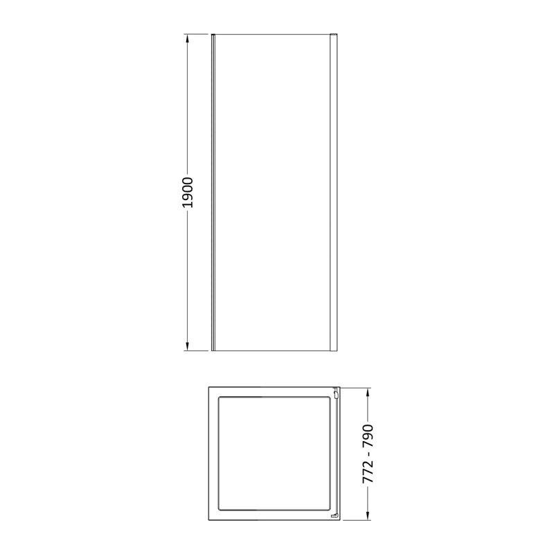 Bayswater 800mm Brushed Pewter Semi-Frameless Side Panel
