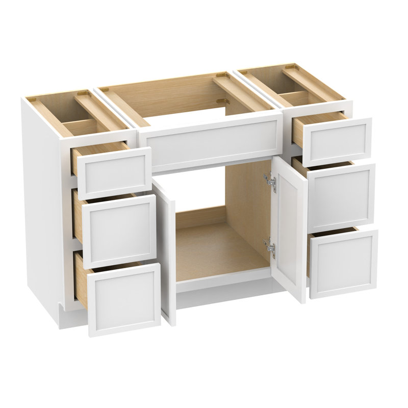 Base de meuble-lavabo simple 48 po seulement, Blanc