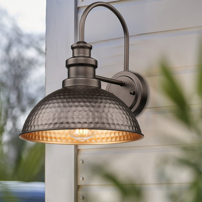 Outdoor Farmhouse Barn Lights, Rustic Outdoor Wall Sconce, Exterior Wall Lights, Front Door Mounted Lighting Fixture,Vintage Outside Lighting For Porch, Patio, Garage (Oil Rubbed Bronze, 4 Pack)