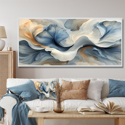 Ocean Blue Delicate Floral Petals IV - Abstract flowers Wall Art Decor