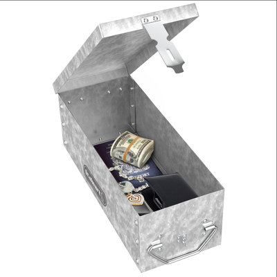 Stalwart Lock Box - Durable Metal Storage Chest to Secure Valuables, Cash, Jewellery, and Weapons