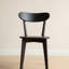 Chaise en bois de chêne massif, dossier incurvé ergonomique et siège rembourré, structure en chêne de qualité FAS, finition facile à nettoyer - noir-169077310