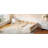 Wood Full Size Soft Upholstered Platform Bed With Safety Guardrails And Comfortable Matching Pillow, Beige Tone-918380842