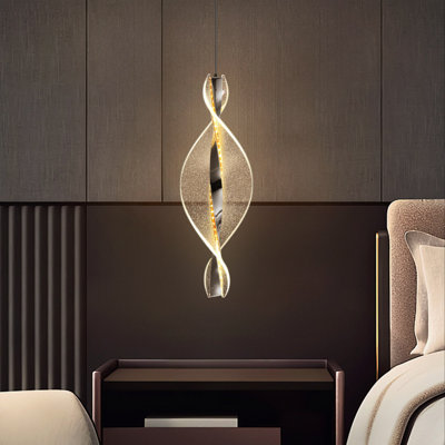 1-light Modern Led Dimmable Acrylic Chandelier Black