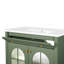 Meuble-lavabo de style campagne Mid-Century avec éclairage à capteur de mouvement et verre à motif-1529942717