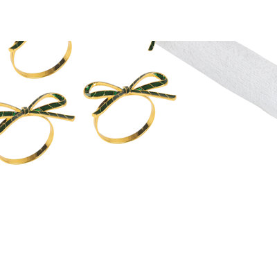 Ensemble de 4 serviettes vertes Green Ribbon