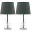 Ensemble de lampe de table transparent / verre / métal de 16 po Herendeen-30601901