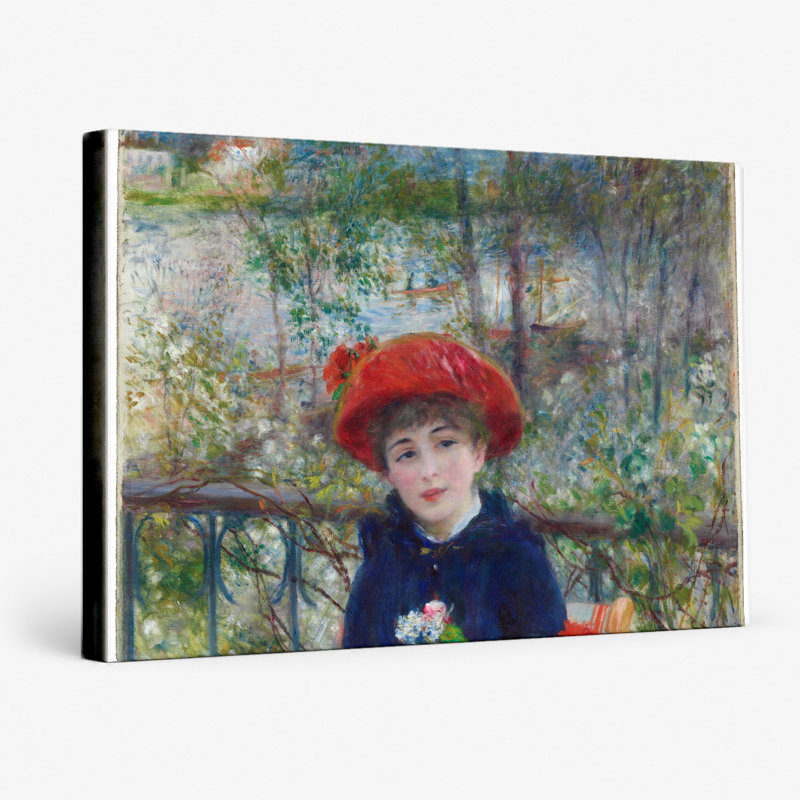 Deux soeurs (sur la terrasse) (1881) - Paysage, art mural sur toile, 18" W x 12" H