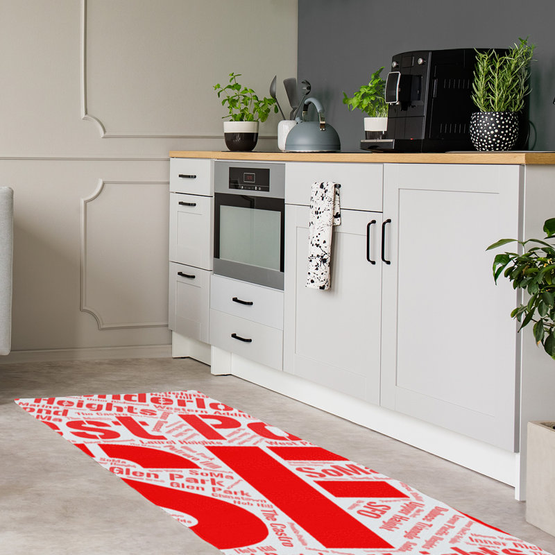 Rand Cites City Barhood Districts Flatweave Red Area Rug, Runner 2.5' x 8'