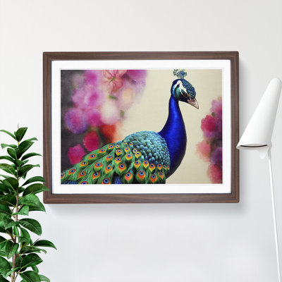 XH1022-6856X Peacock Watercolour - Picture Frame Print