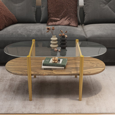 Table basse ovale en verre