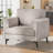 37.8W'' Oversized Upholstered Linen Accent Chair For Living Room & Bedroom – Modern Comfy Armchair With Metal Legs(Set Of 2)-1620387954