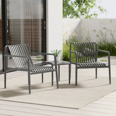 Fauteuil club de patio empilable (ensemble de 2)