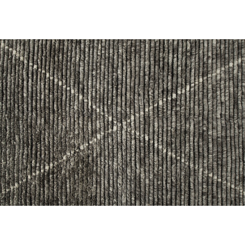 Geometric Wool Gray Area Rug, Rectangle 8' x 10'