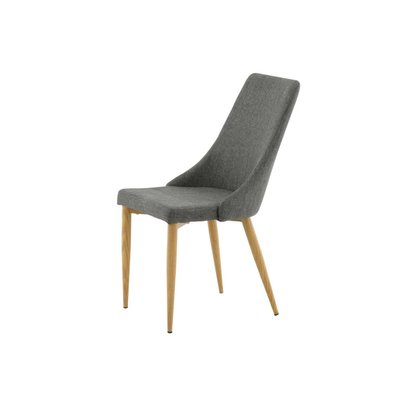 Upholstered Dining Chair, Dark Grey, Natural