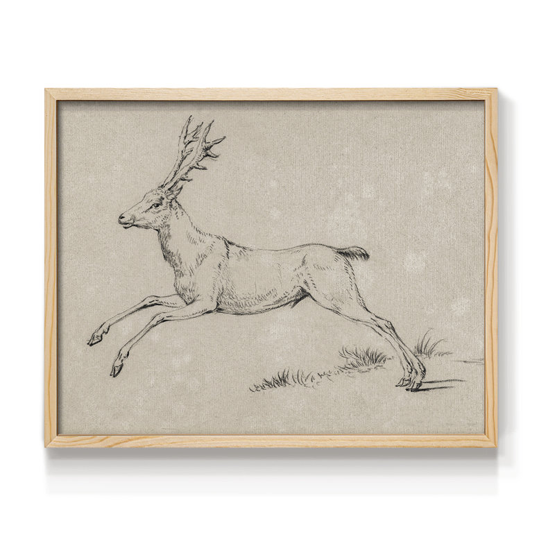 Croquis rétro - LXII - Reproduction encadrée - Restickable, H 8 po x l 10 po, Naturel