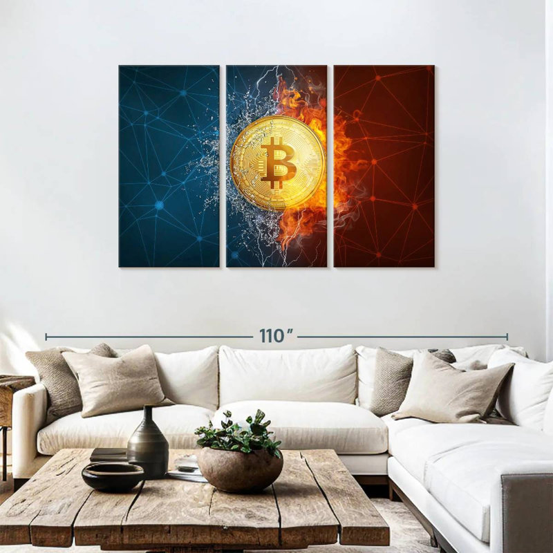 Bitcoin Duality, 48" H x 74" W