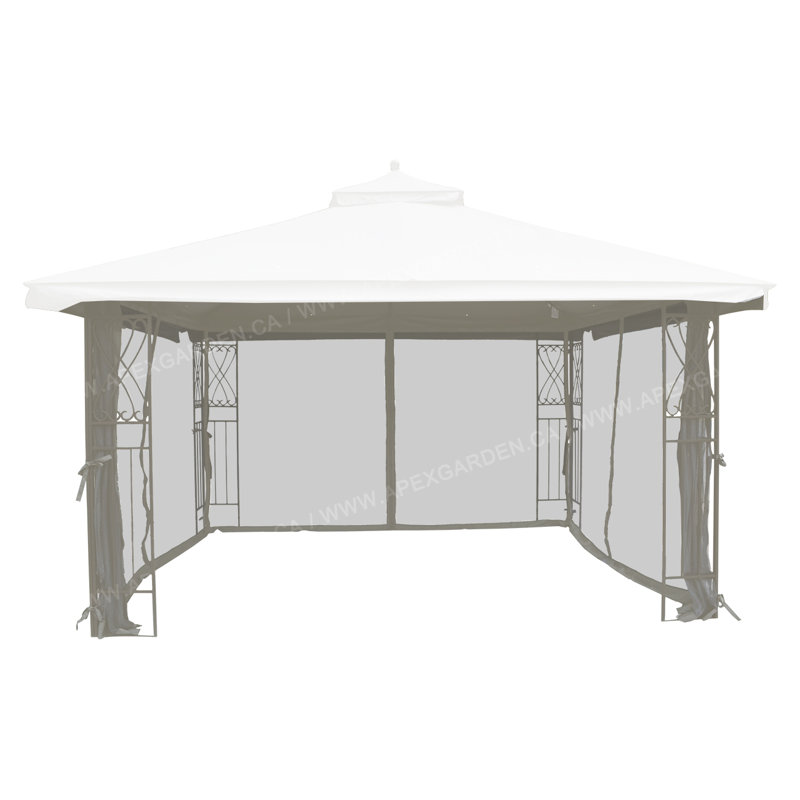 Gray 10' x 12' Replacement Mosquito Netting for Gazebo