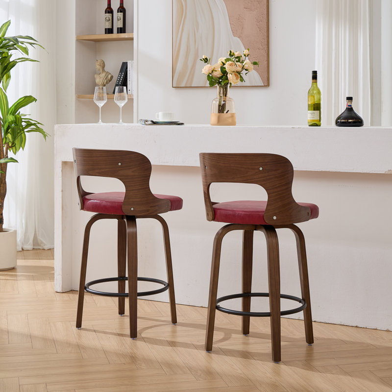 Swivel Counter & Bar Stools, Red