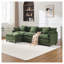 Canapé modulaire en L 108 po avec revêtement en chenille et accoudoirs coussinés 108 po, vert