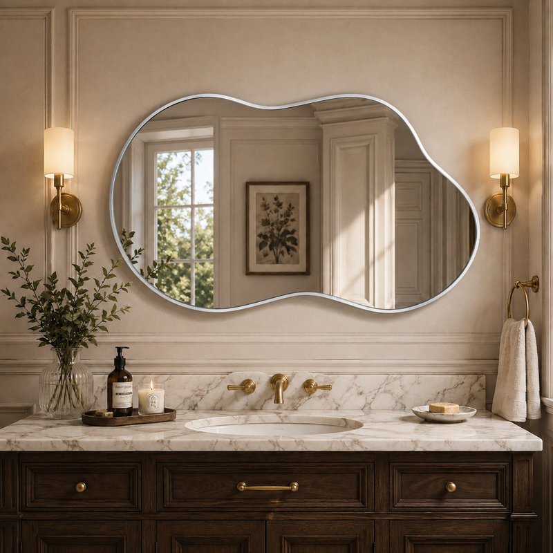 Miroir d'appoint 26 po x 46 po, 26 po x 46 po, Argent