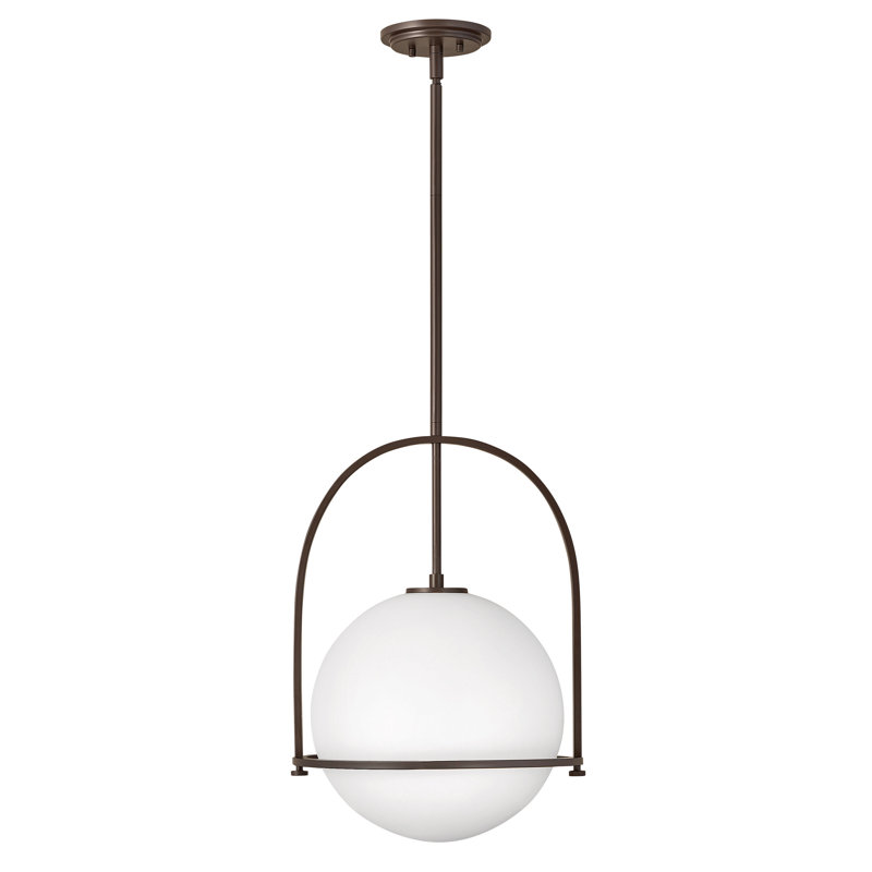 Luminaire suspendu Arie avec abat-jour sphérique, H 23 po x l 15,5 po x P 15,5 po, Bronze Buckeye
