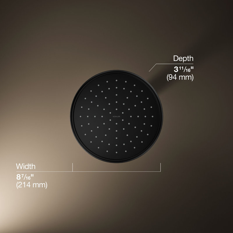 Traditional Rain Shower Head, Matte Black