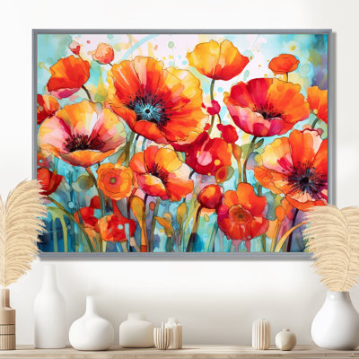 Brilliant Poppies V - Art mural floral
