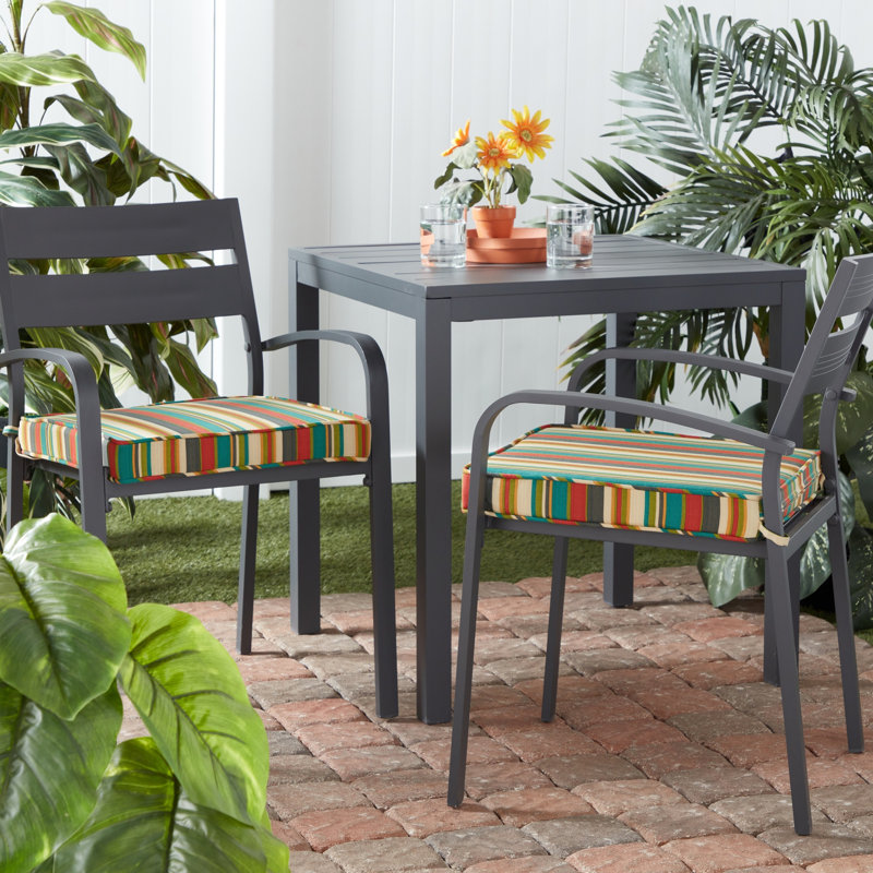 Outdoor Dining Chair Seat Pad, Sunset Stripe