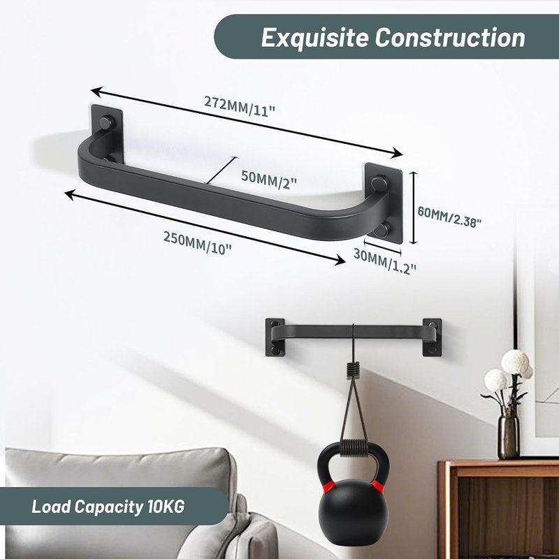 Porte-serviettes de salle de bain mural en acier inoxydable 10 pouces noir mat SUS304