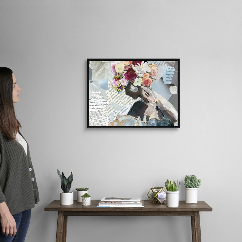 Contemplation II - impression sur toile, Cadre flottant noir, H 19,7 po x l 25,7 po x P 1,75 po