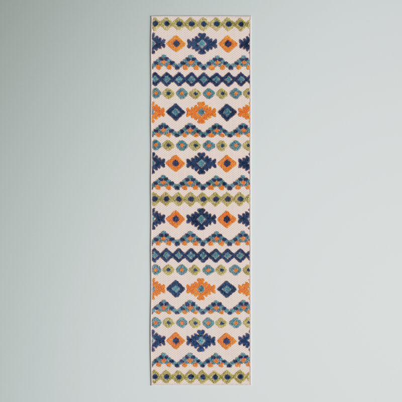 Heston Geometric Indoor / Outdoor Rug, Runner 2' x 7'