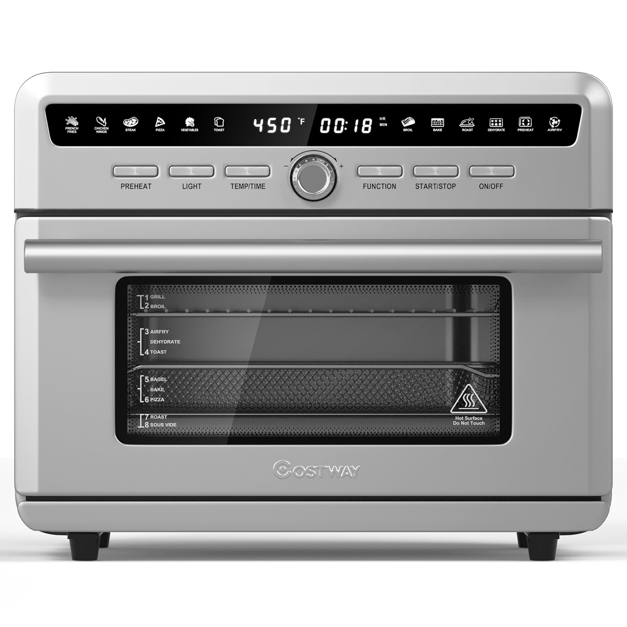 LNC Air Fryer Toaster Oven Combo-Silver - LNC