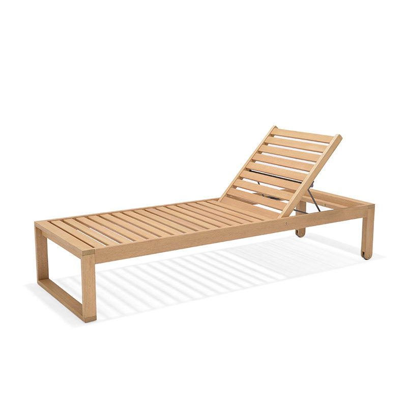 Outdoor Patio FSC Wood Recliner Lounger