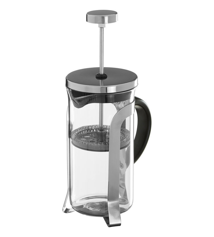 Akeala Matte White Cafetiere 350Ml, Silver
