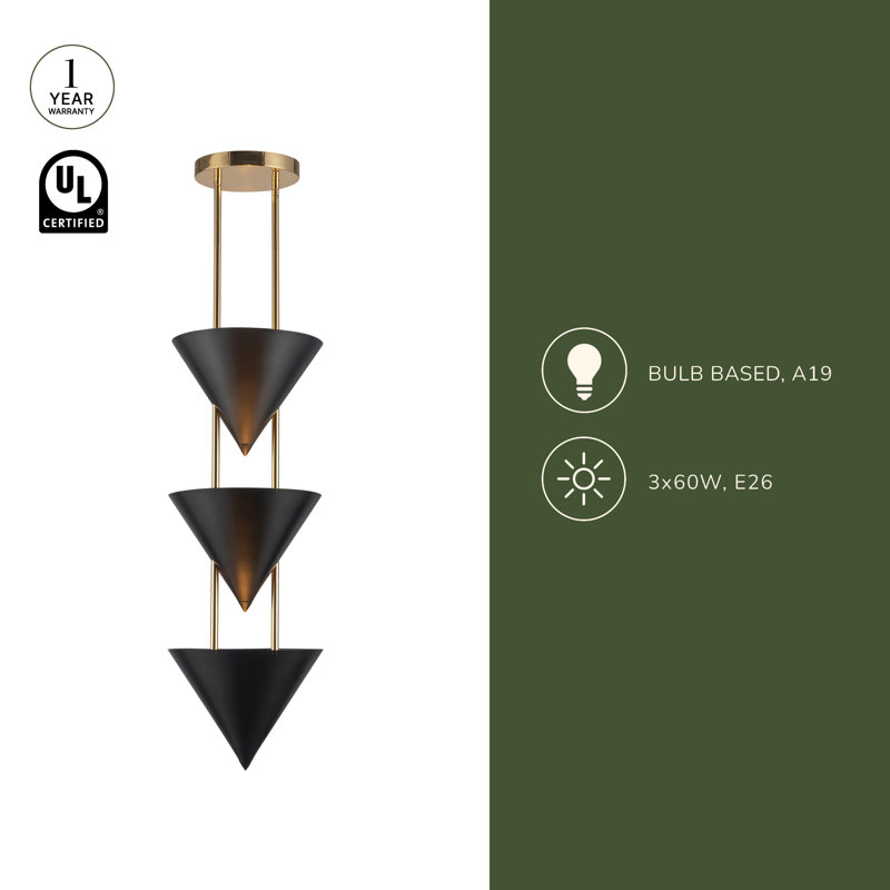 Versus 10-in Brass Pendant, Silver, 10