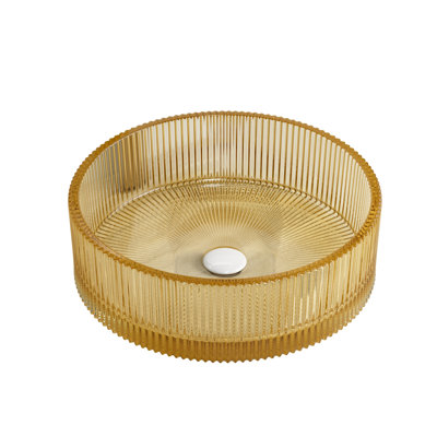 Lavabo de salle de bain en cristal 14 po sans robinet