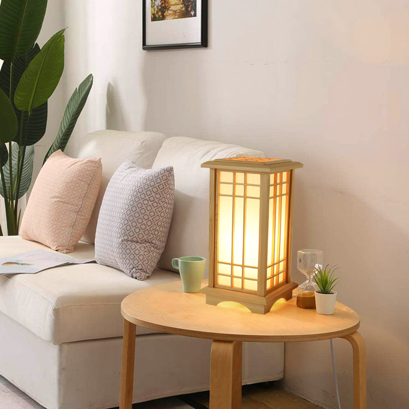 1-Light Solid Wood Desk Lamp, 17.71" H x 9.44" W x 9.44" D