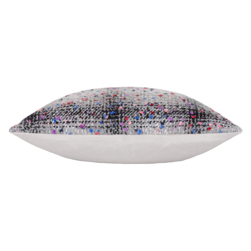 Connie Check Square Cushion, Grey/Black