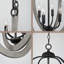 Luminaire suspendu style campagne 4 lumières Gracie Oaks Ddnald 28 ", style chêne gris + finition noire