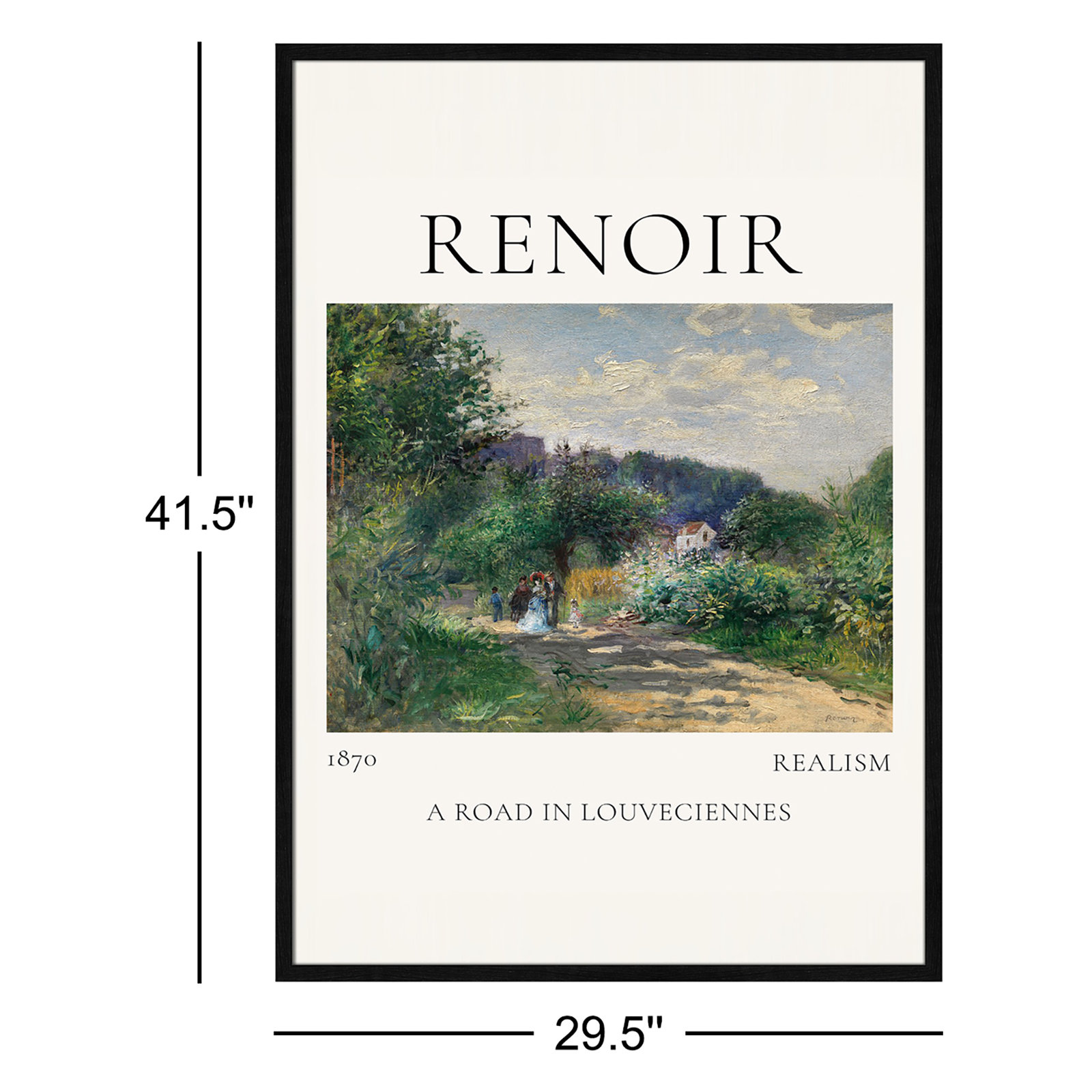 Old Masters Collection " A Road In Louveciennes " by Auguste Renoir, No, Black Single Picture Frame
