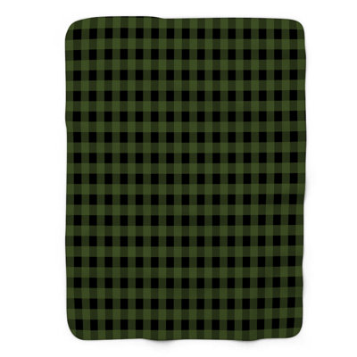 Olive Black Tartan - 1 Piece Premium Sherpa Blanket