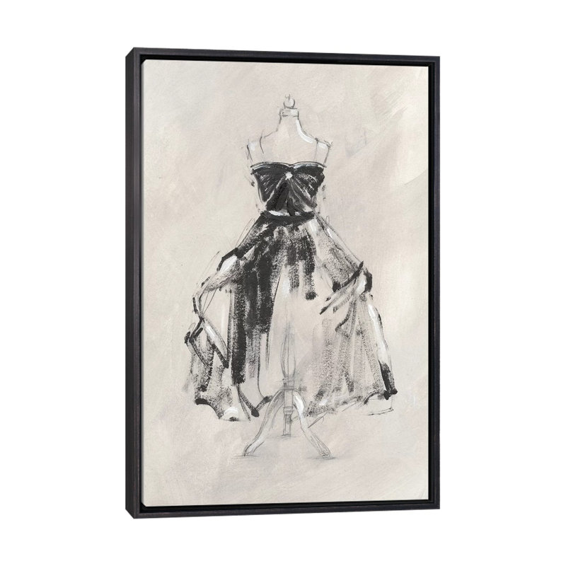 "Black gown I" par Ethan Harper, reproduction d’art, Toile avec cadre noir patiné, H 60 po x l 40po x P 1,5 po, Pas de tapis