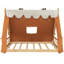 Lit double pour enfant avec tente et lumières DEL, lit à baldaquin brun de style maison-1192577571-1192577580