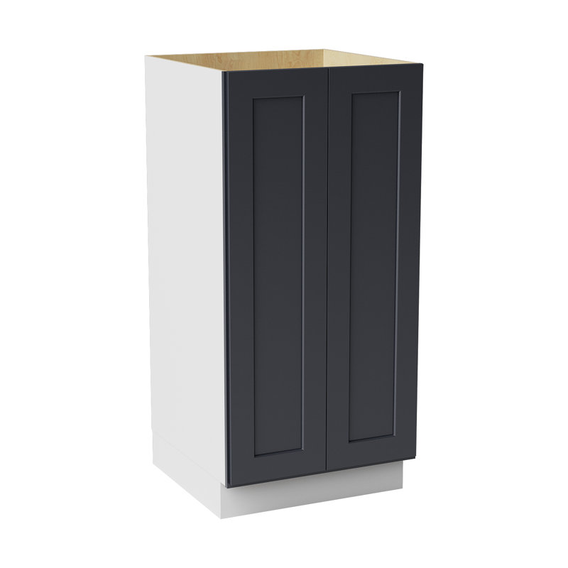 Armoire de cuisine en bois massif prête à assembler, 24", 51", Noir Shaker