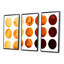 Neuf cercles dans des tons d'orange et de brun III - ensemble d'art mural moderne sur toile encadrée 3-1770501127-1770501123